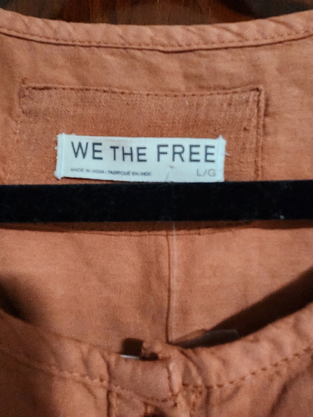 NWT Free People We The Free Malibu Crinkle Top Orange Rust Large - Picture 2 of 5